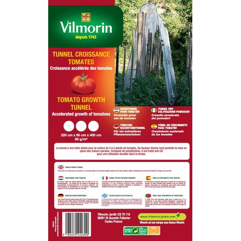 Vilmorin VA 04130 Crescita Serre Tunnel per Pomodoro 60 g/m² 220 x 60 x 400 cm (1/2)