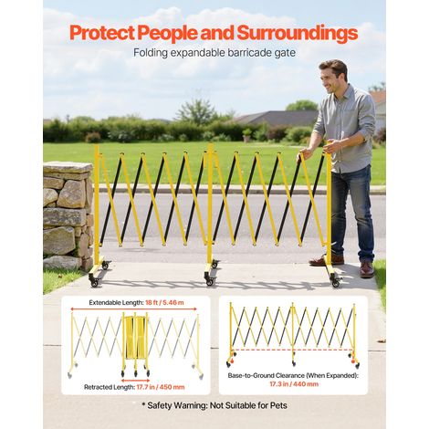 Barrière de Sécurité Extensible Double Barrière Accordéon 5 (1/5)