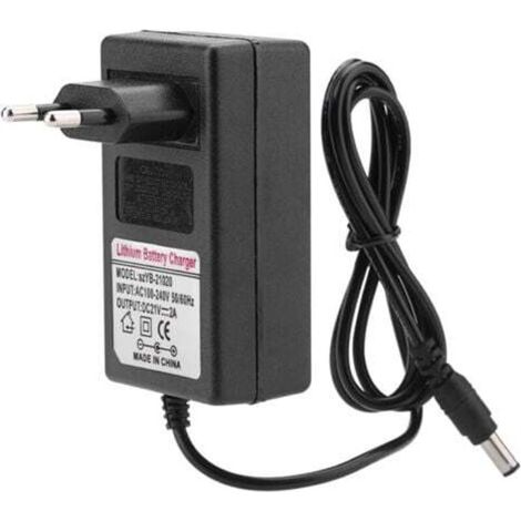 Sicheres Lade-Netzteil für Lithium-Ionen-Akkus (AC 100-240V, DC 21V, 2A), Ersatz für EU-Stecker.