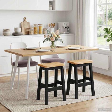 VidaXL Tabouret de bar haut EKAI 2 pcs Noir 40 x 29 x 63 cm