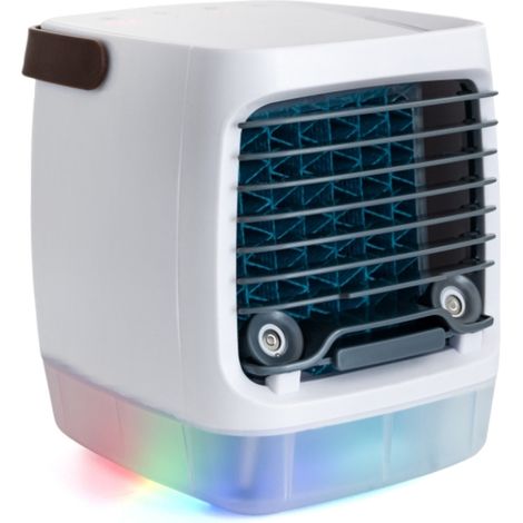 Climatiseur portable Well 2.0 - Climatiseur portable 2.0, ventilateur de refroidissement par évaporation, petit climatiseur portable à 3 vitesses et 7 LED pour chambre à coucher. (1/5)