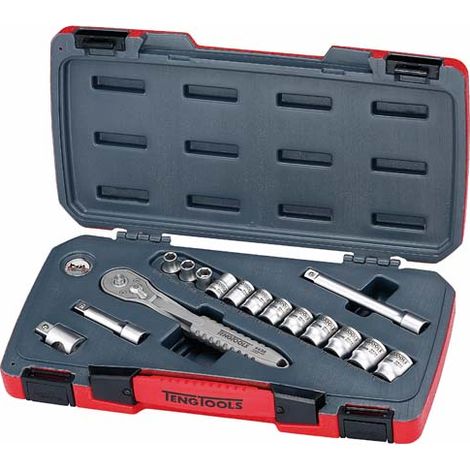 Juego de llaves de vaso, 3/8, inox, TS3816, 16 piezas  TENGTOOLS 167520105