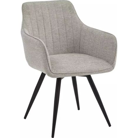 Chaise en tissu gris pivotante à 180° structure noir mat ZYROX (1/5)