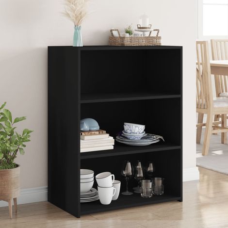 vidaXL Credenza Nera 70x41x93 cm in Legno Multistrato
