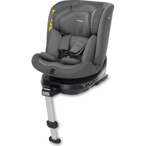 Foppapedretti Seggiolino Auto i-Turn i-Size Isofix con Base Girevole e Piede di Supporto - Grey