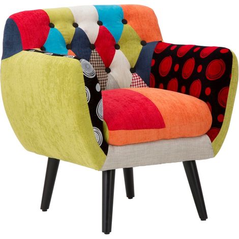 Poltrona Imperial New 71x63x78 cm in Legno Schiuma e Poliestere Multicolor (1/5)