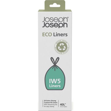 Sacs poubelles en plastique recyclé, sacs pour déchets de cuisine avec Fermeture à Poignées coulissantes, très résistants - 20 sacs, 40 litres, gris (1/4)