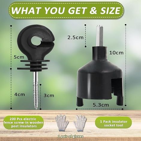 Isolateurs Annulaires pour Clôture de Pâturage Électrique Avec 1 Outil à Douille, pour Fil, Corde et Ruban Jusqu'à 12 mm, Accessoires pour Clôture Électrique (1/4)