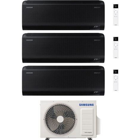 Samsung Climatizzatore Trial Split Windfree Black 9+9+9 BTU con AJ068TXJ3KG/EU Inverter R-32 Wi-Fi Classe A++