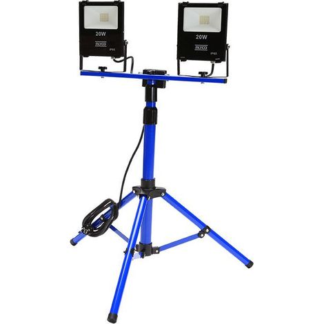 TRÉPIED EN ALUMINIUM AVEC DEUX PROJECTEURS 20W SMD IP65 ALYCO