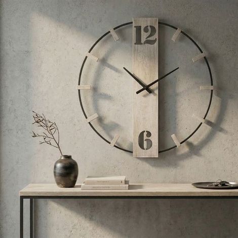 Reloj de pared 61 cm Silver Negro y Plateado (1/5)