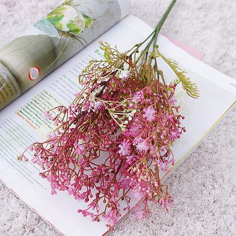 Fleur artificielle, rose rouge à petite poignée, fleur en forme d'étoile à 5 branches-AquaForge (1/3)