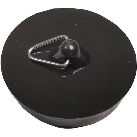 Bouchon d'évier en plastique noir avec boucle triangulaire - Bouchon de vidange universel (1/3)