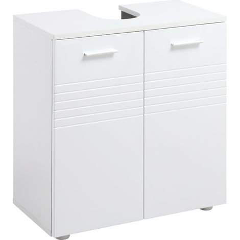 Mobile Sotto Lavabo Bagno 2 Ante 60x30Px62,5 cm in Legno Bianco