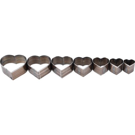 pièces, moule de découpe en forme de cœur (20-50 mm) pour loisirs créatifs en cuir.