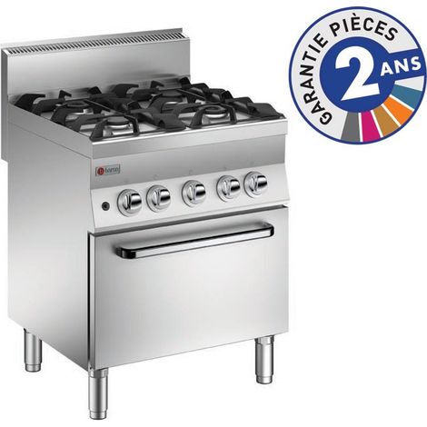 Fourneau - 4 feux vifs gaz sur four électrique - Gamme 650 - Baron