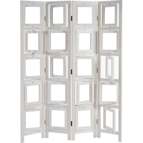 [NUNCA USADO] Biombo galería de fotos II, separador de ambientes, biombo privacidad, 160x125cm, blanco