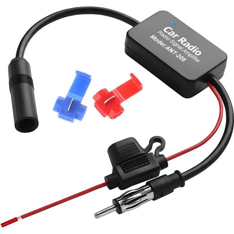 Autoradio-Signalverstärker, Antennenverstärker, FM-Signalverstärker, Radioantennen-Signalverstärker-Adapter, rauscharmer Gain-Booster-Empfang