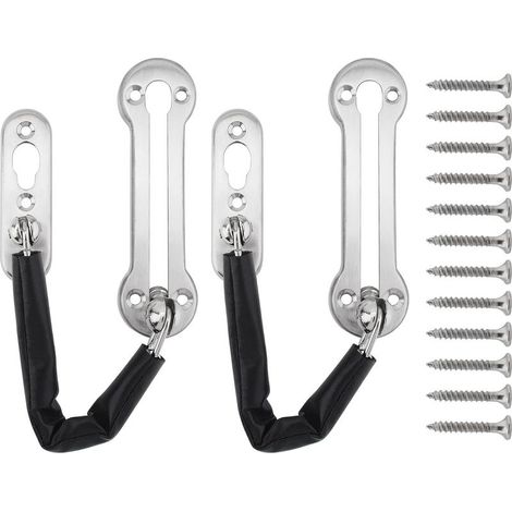 Serrure de porte à chaîne, 2 pièces antivol en acier inoxydable Serrure de porte de sécurité pour la famille, l'hôtel et l'appartement (1/5)