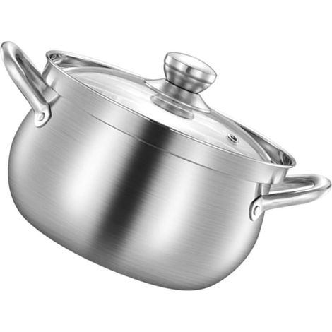 Marmite en inox de 24 cm avec couvercle, antiadhésive, pour la cuisine maison et les ragoûts
