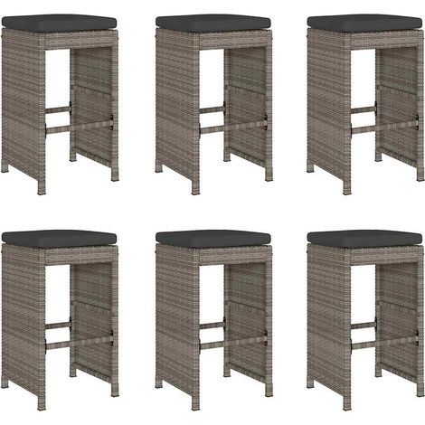 Maison Exclusive - Taburetes altos de bar de jardín cojines 6 uds (1/5)