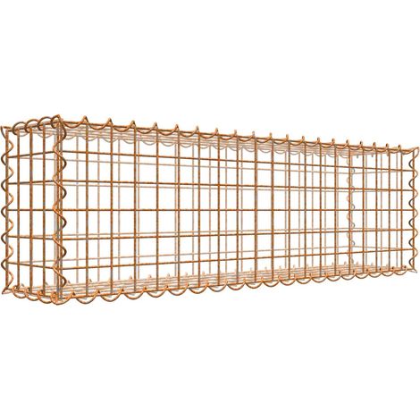 Gabiondeco - Gabion aspect rouille 100 cm x 30 cm x 20 cm (L x H x P). taille des mailles 5 x 5 cm. formation de rouille naturelle en cours - Made in Germany (1/3)