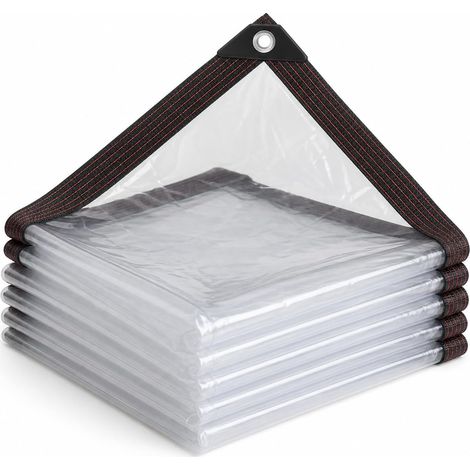 Bâche de Protection Extérieure Transparente avec Œillets 2x3,5m  90 % transparente : la pluie reste dehors, tandis que terrasses, serres et mobilier restent lumineux et visibles. (1/5)