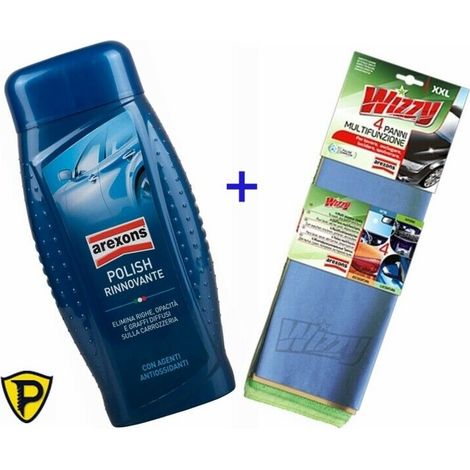 Polish Rinnovante per Carrozzeria Auto, Lucidatura e Finissaggio AREXONS 500 ml + 4 panni Wizzy (1/3)