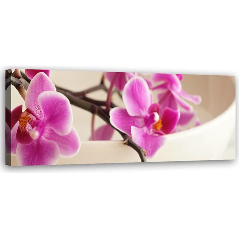 Tableau sur toile Orchidée rose 90x30 (1/5)