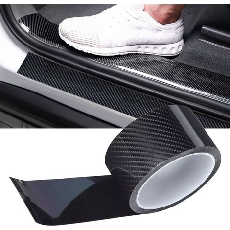 Seuil de porte anti-rayures en acrylique style fibre de carbone, film de protection universel pour voiture (1/5)