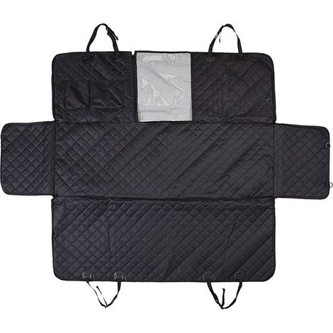 Housse de voiture pour le transport de chiens/chats, imperméable, 137x147 cm, noire (1/5)