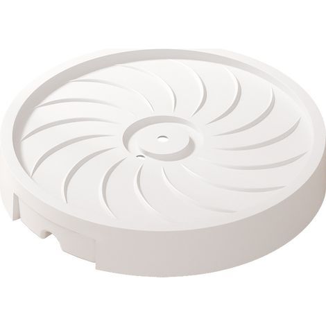 Weißer, rollbarer Blumentopffuß, 40 cm Innendurchmesser, Untersetzer, robuster Pflanzenständer aus Kunststoff. (1/5)