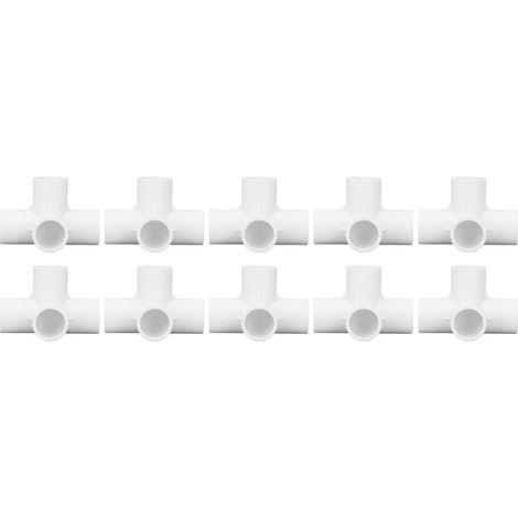10 Pièces Raccords de Tuyau Coudés 4 Voies en PVC Diamètre Intérieur 25 mm pour Systèmes d’Arrosage Canalisations d’Eau et Mobilier Industriel Connecteurs de Tuyauterie pour Installation Hydraulique (1/5)