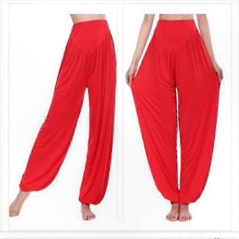 Locker geschnittene Damenhose, lässige Haremshose für Tanz, Yoga, im Bohème- und Zigeunerstil, elastischer Bund, bequem, Hippie-Chic-Trend. (1/5)