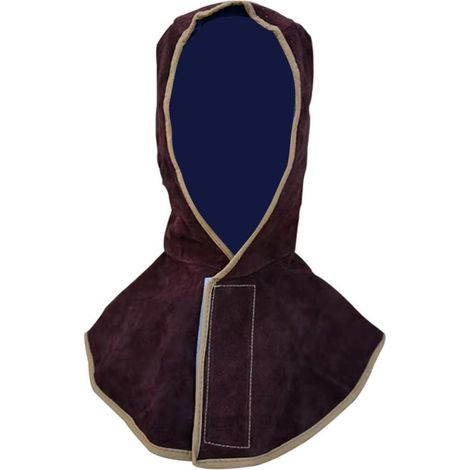 Capuche de Soudeur en Cuir de Vache Marron Résistante aux Flammes avec Protection Confortable du Cou Épaules pour Usage Industriel Couleur Aléatoire (1/5)