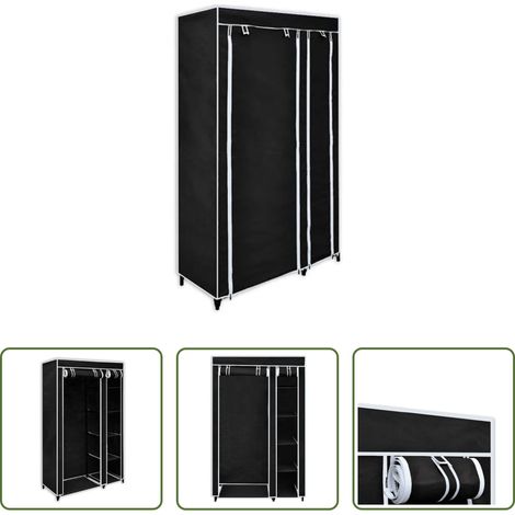 Kleiderschrank für Keller - Faltbarer Stoffschrank Schwarz 110 x 45 x 175 cm (1/5)