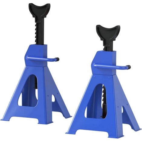 2er-Set Hebeböcke 3 Tonnen, verstellbare Wagenheberständer 385-600 mm mit Sicherheitsnadel, Wagenheberstütze für die Garage, blau