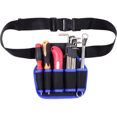 Sacoche à Outils Professionnelle, Ceinture à Outil d'électricien, Pochette D'électricien Professionnel, Sac Outils(Bleu) (1/5)