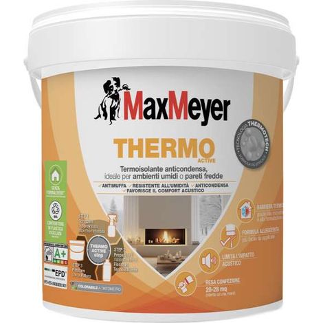 MaxMeyer THERMO ACTIVE Pittura Termica Anticondensa 4 L - Tecnologia Aerogel