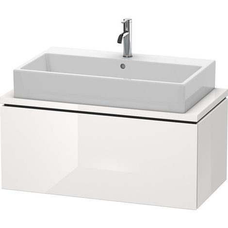 Meuble bas console L-CUBE 400x920x477mm blanc brillant lack
