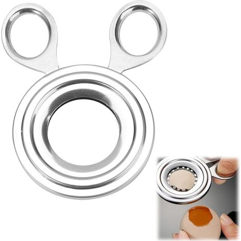 Lot de 1 coupe-oeufs en acier inoxydable, coupe-oeufs, ouvre-oeufs, craqueleurs pour acier inoxydable, coupe-œufs pour sode coupeuse, coupeur pour coquille d'oeuf en inox (1/5)