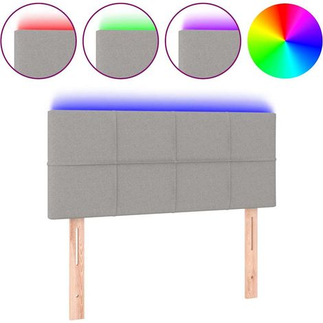 Maison Exclusive - Cabecero con luces LED de tela gris claro 80x5 (1/5)