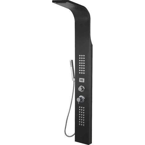 Pannello doccia nero con 4 getti e monitor per la temperatura (1/3)