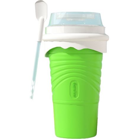 Slushy-Maker, Knetbarer Eis-Slushy-Becher, Slushy-Maker-Becher aus Silikon, Schneebecher mit Strohhalmlöffel und Becherbürste, Wiederverwendbare Smoothie-Becher