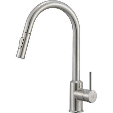 Mitigeur de Cuisine Extractible Brossé Robinet de Cuisine avec Douchette Extractible Mitigeur d'Évier 2 Modes de Sortie D'eau,EU Modèle