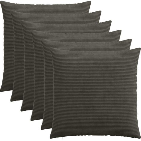 Cushion Cover 6 pcs HEERLEN Anthracite 70 x 70 cm Corduroy vidaXL