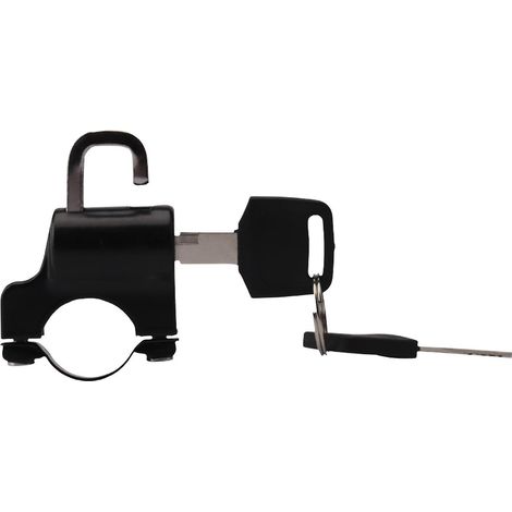 Universelles Diebstahlsicherungsschloss für Motorradhelme, Metall, 22–26 mm, schwarz, mit 2 Schlüsseln
