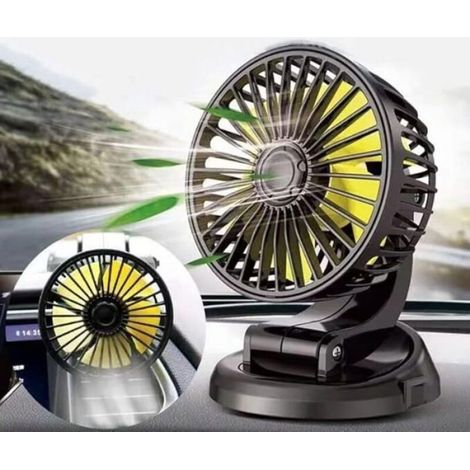 Lntyq Ventilateur de voiture 360° Rotation 12V Allume-cigare Ventilateur de tableau de bord Mini ventilateur de table Ventouse Pet (1/5)