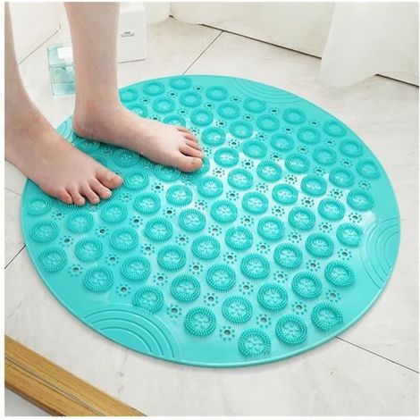 Tapis antidérapants ronds de salle de bain salle de douche domestique tapis de sol à ventouse hydrophobe salle de bain massage (1/4)