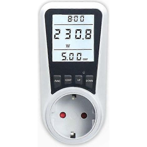 Intelligenter Energiemonitoringstecker, 7 Modi, hintergrundbeleuchtetes LCD-Display, Stromverbrauchsmesser zur Energieeinsparung, Wattmeterstecker (1/5)